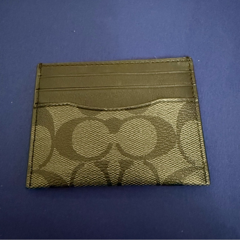 Coach Card Case In Signature Canvas and Leather - Picture 3 of 3